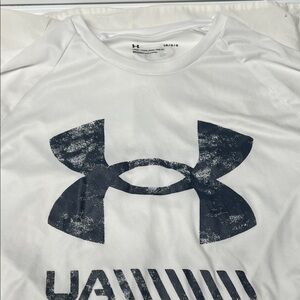 Under Armour White Tee with Distressed Black Logo